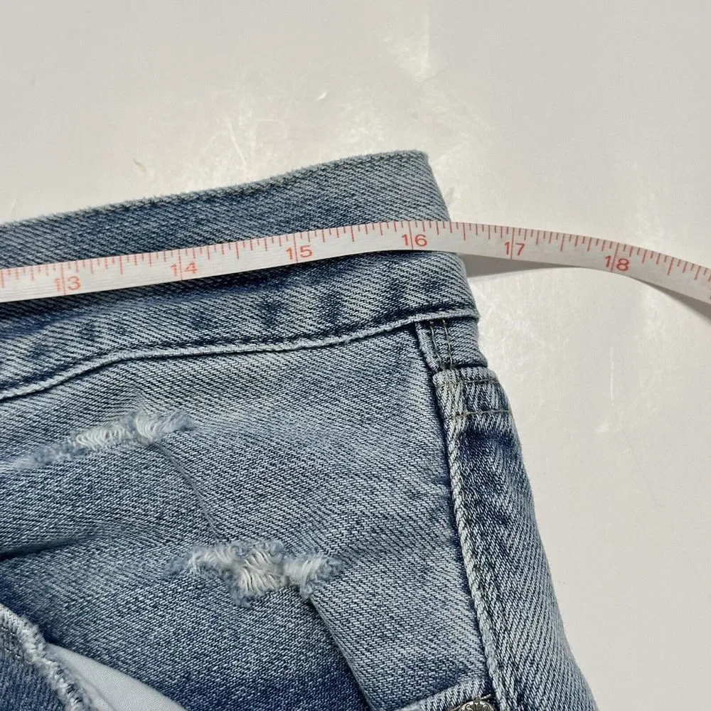 Pistola Cassie High Waist Ripped Crop Straight Leg Jeans In Los Feliz  Size 30 - Picture 9 of 16